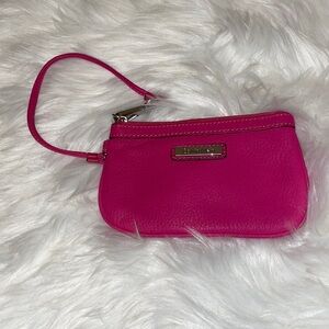 NWOT Hot Pink Calvin Klein Leather Wristlet D1
